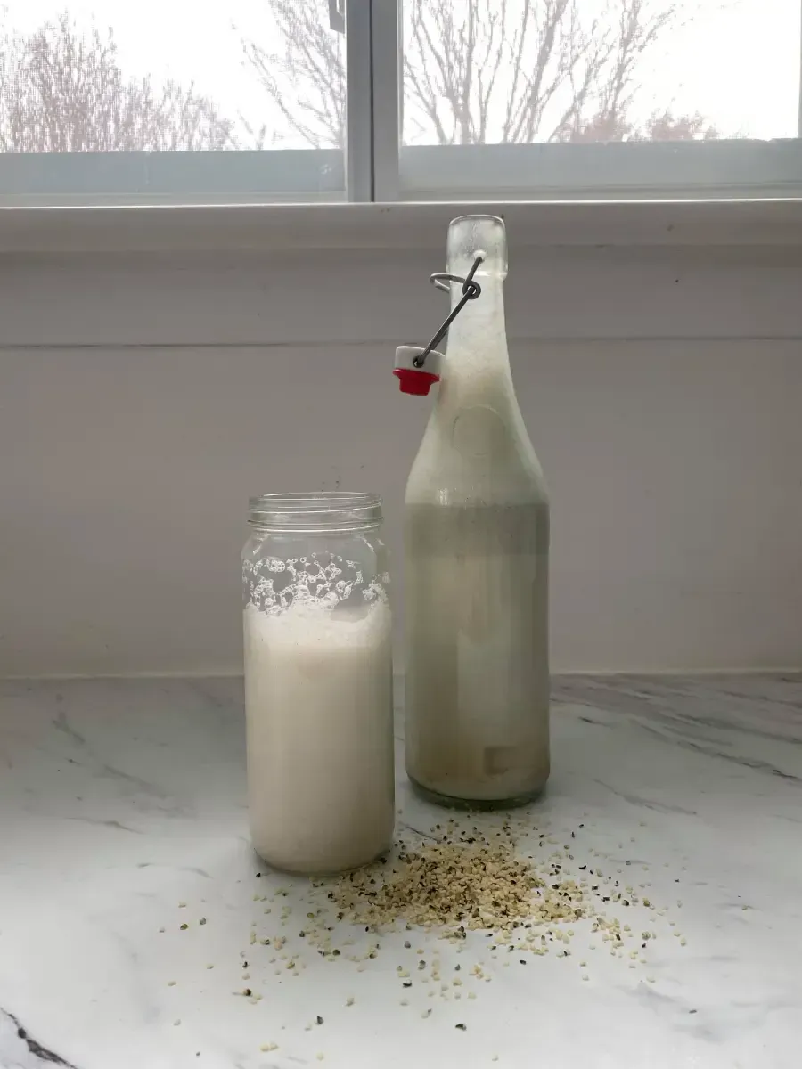 hemp milk in a glass