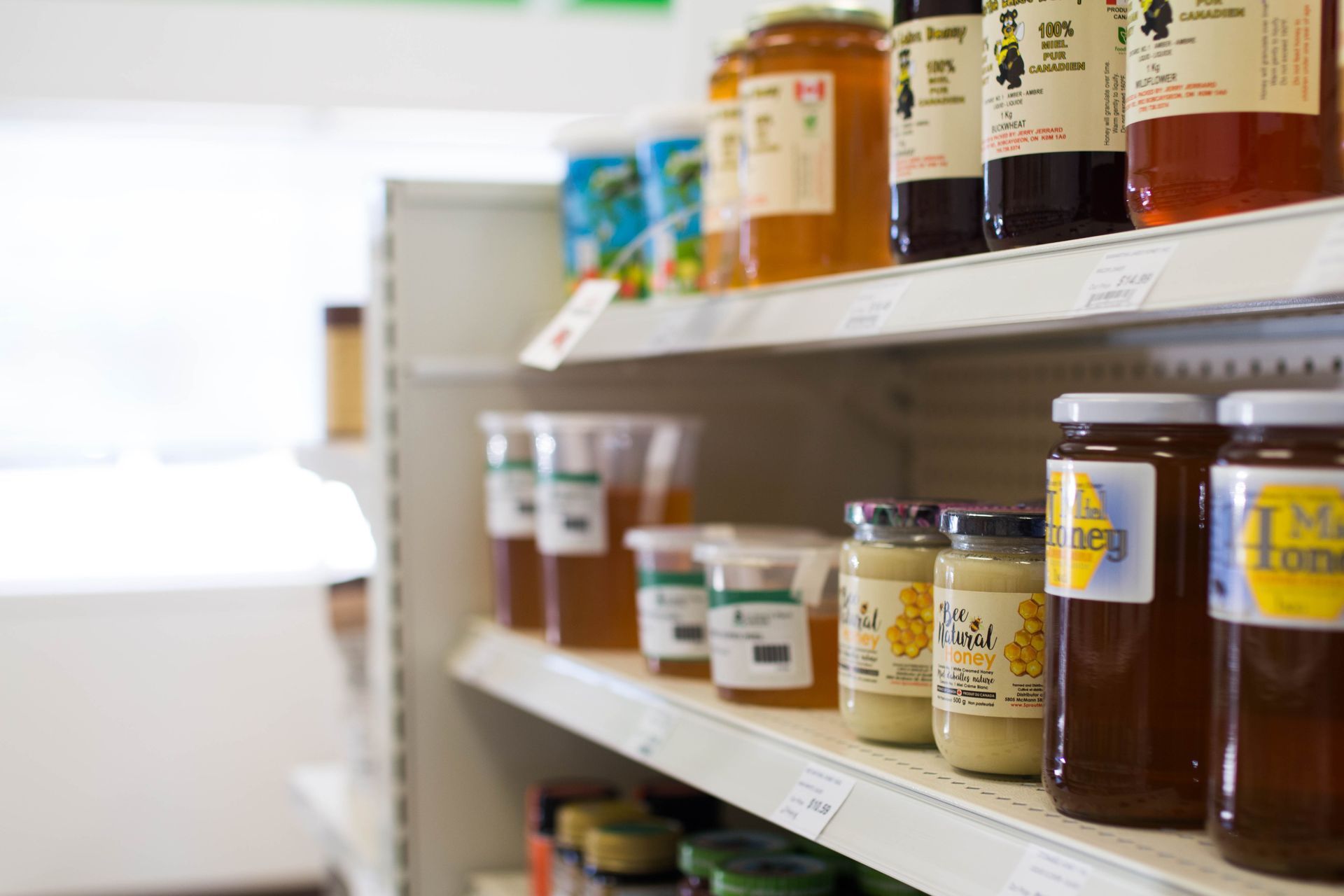 A display of the honey products at Jo Anne's Place
