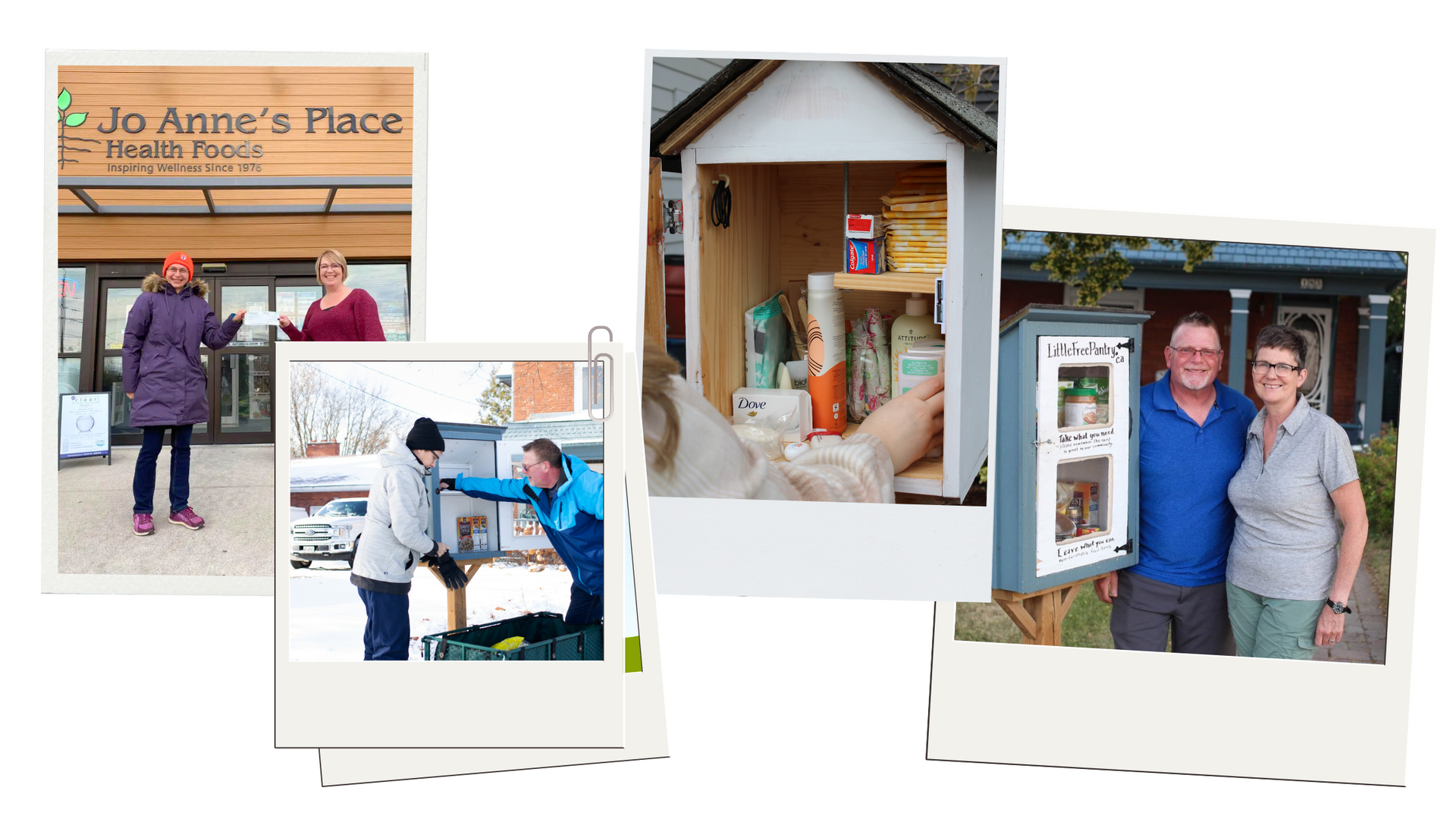 Collage of images of Jo Anne's Place staff giving back