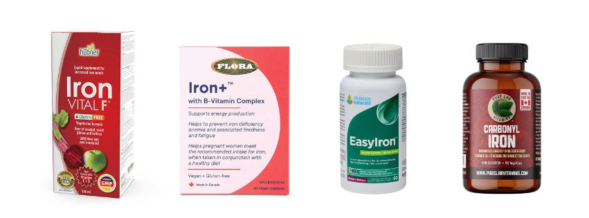 Various products to treat Iron deficiency. 