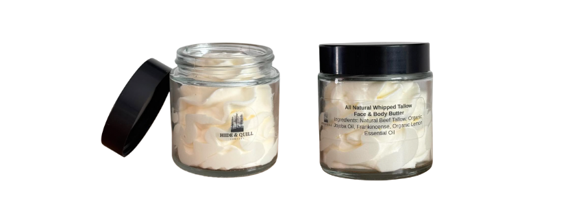 A vial of Hide & Quill's Beef Tallow Face Cream