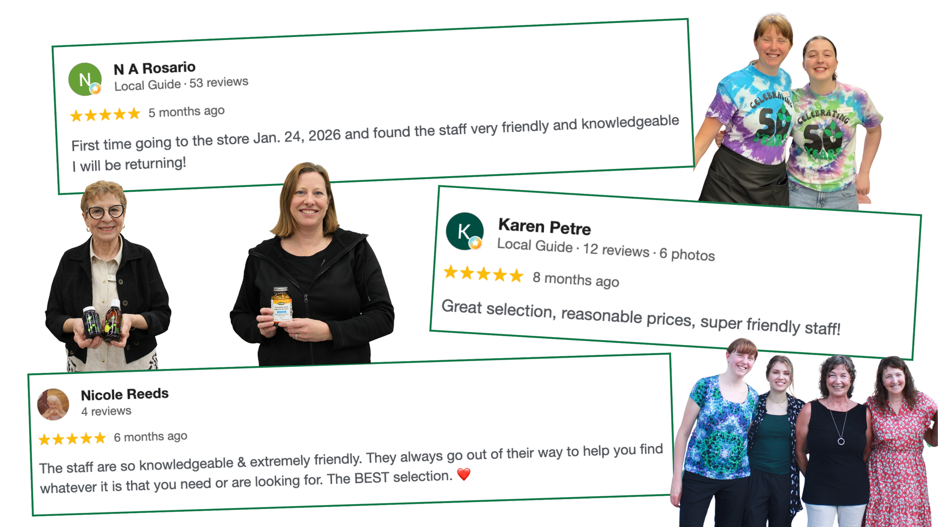 5 star reviews from customers