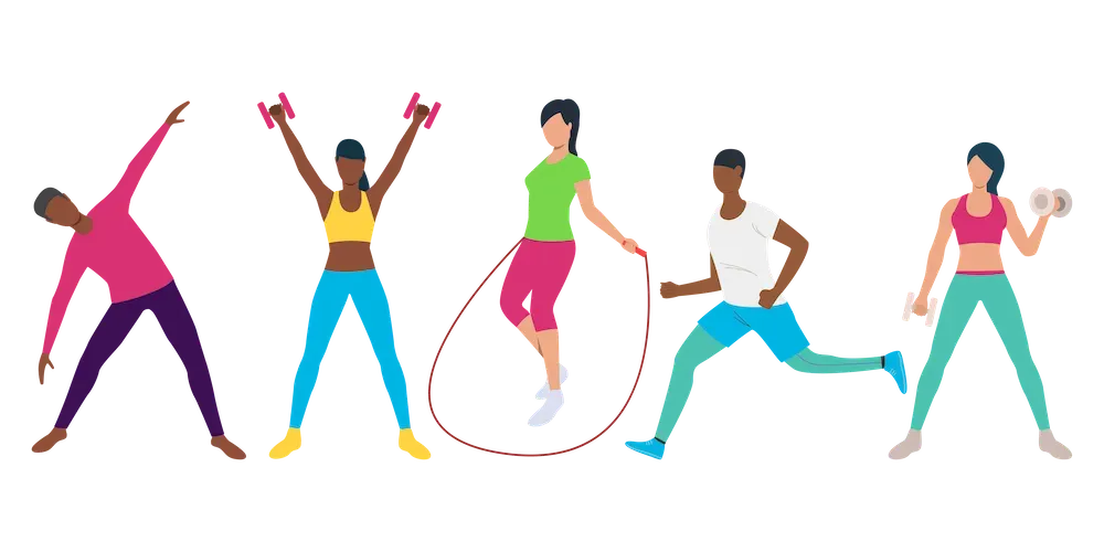 DeviantArt of people showcasing exercise routines
