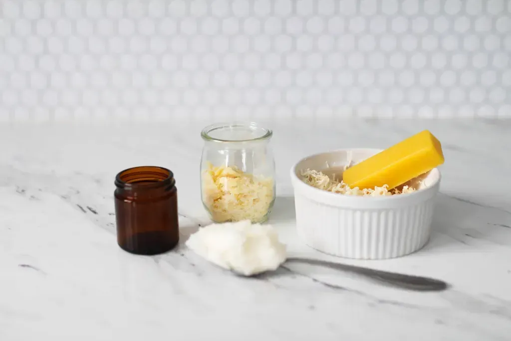 Various ingredients and cooking utensils sit on a table