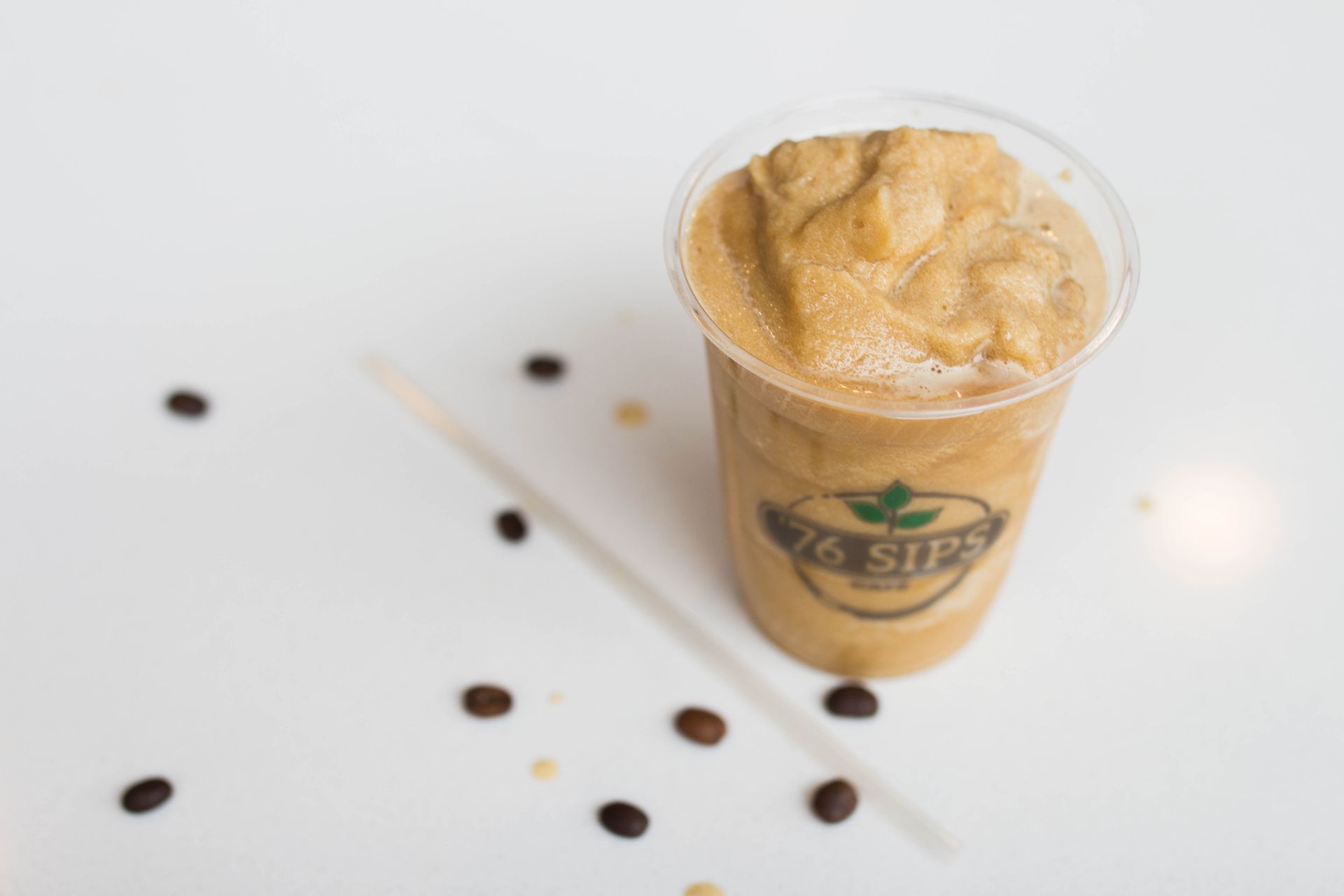 A cup of an iced coffee