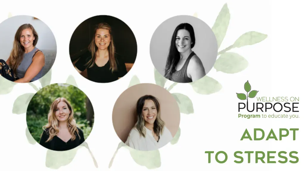 A poster for a Wellness on Purpose episode about Adapting to Stress