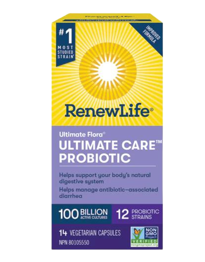 A box of RenewLife Ultimate Care Probiotic