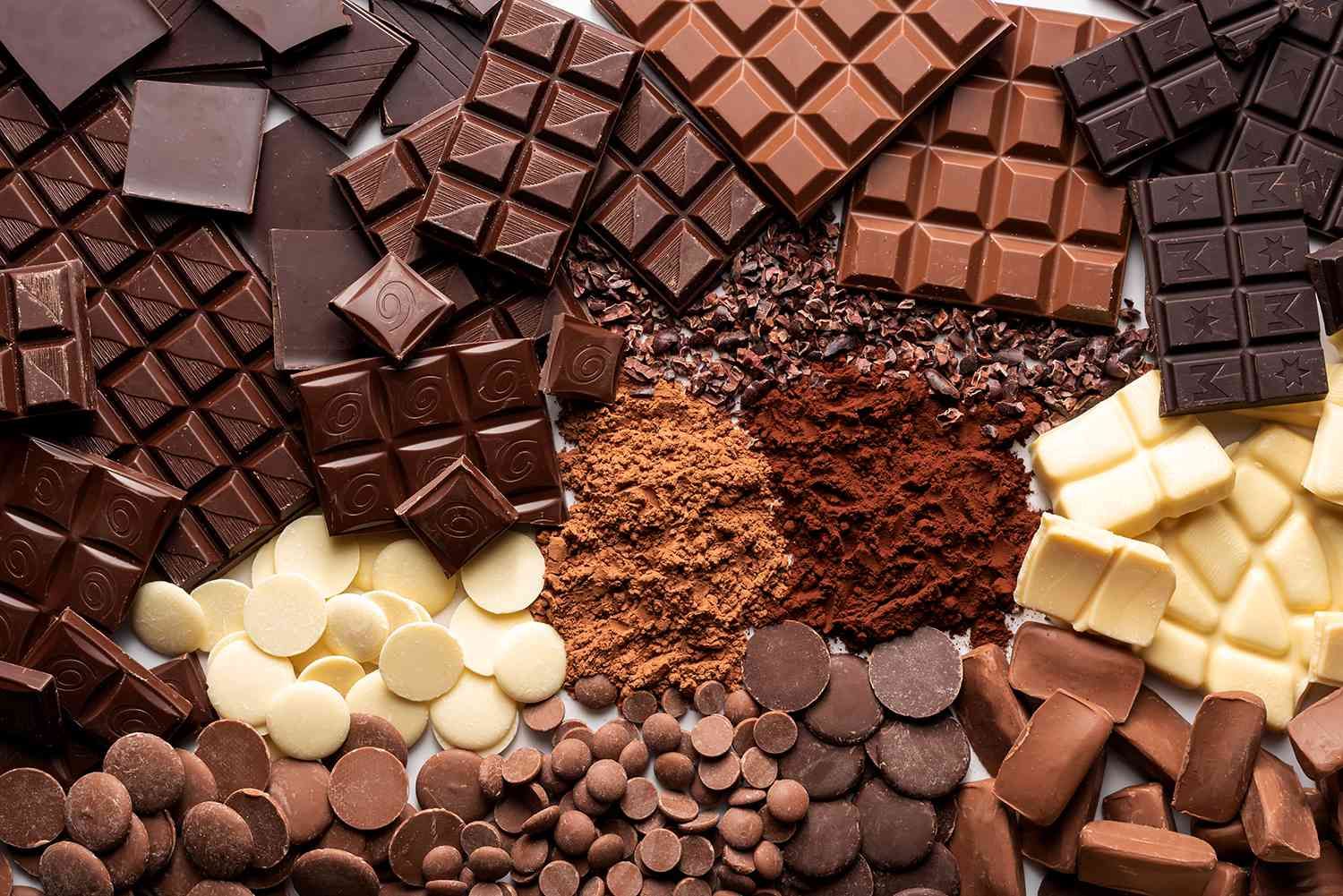 Photos of different kinds of chocolate