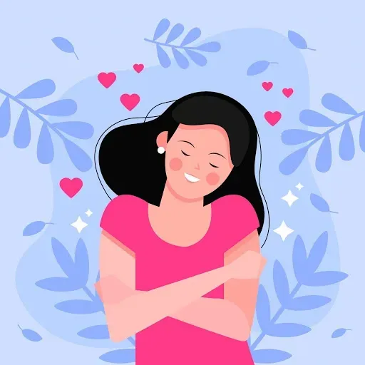 woman hugging herself