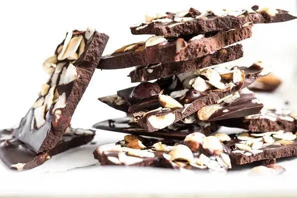 Chocolate bark sitting on a table