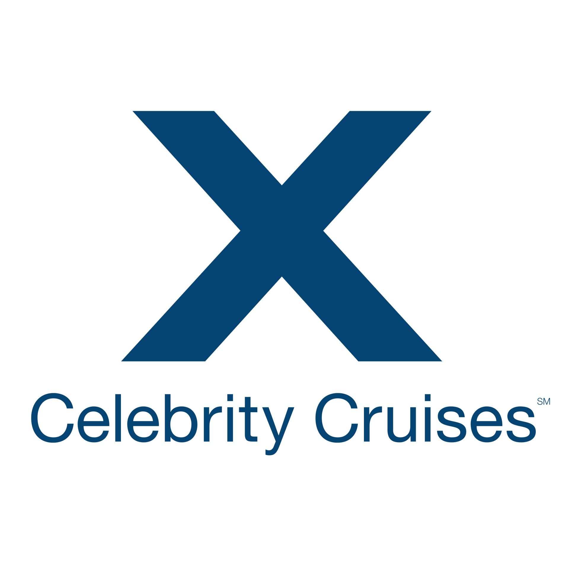 Celebrity Cruises The logo for Celebrity Cruises is a large X with blue and white.