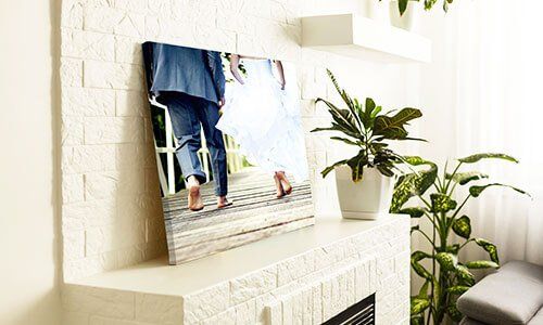 Canvas on a wall