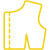 a yellow outline of a torso on a white background .