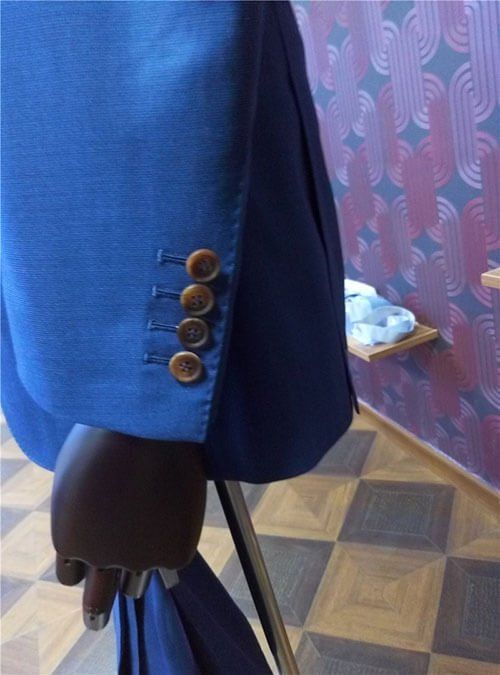 Blue suit sleeve detail