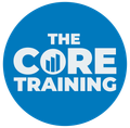 Blue circular logo with “THE CORE TRAINING” in white text and a bar chart icon inside the O