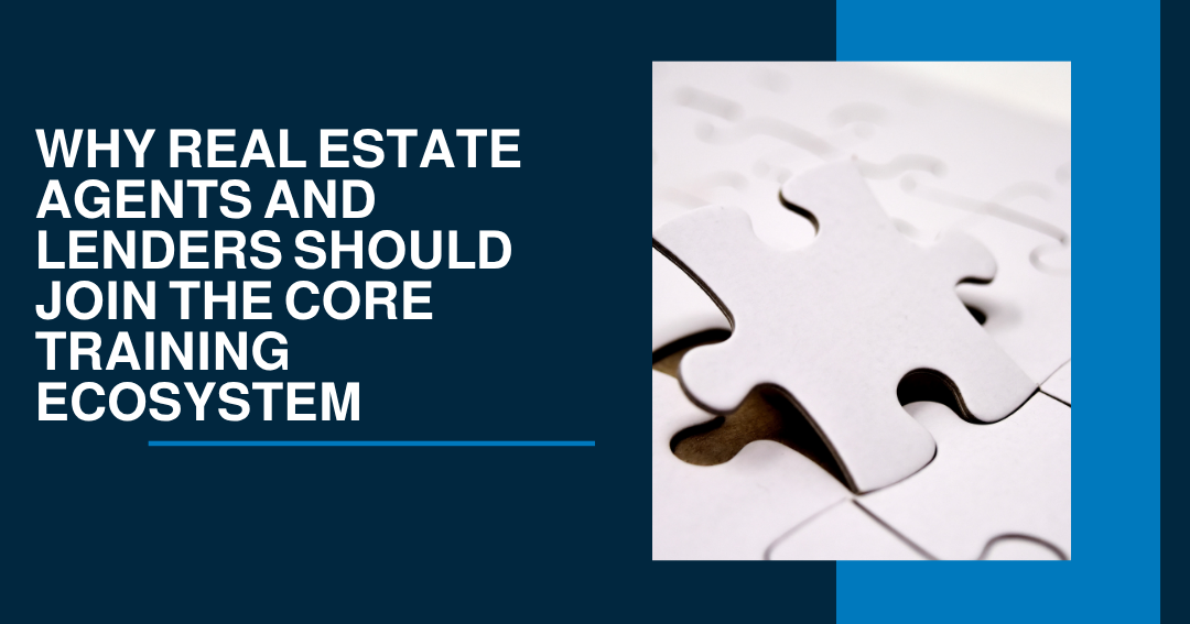 Puzzle pieces fitting together, symbolizing The CORE Training ecosystem for real estate agents and lenders
