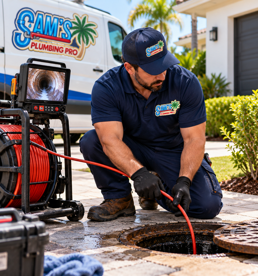 Carpet cleaning ad showing a steam cleaner removing dirt from a patterned area rug in a bright living room