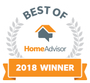 HomeAdvisor “Best Of” 2018 winner badge with gray wreath and orange ribbon