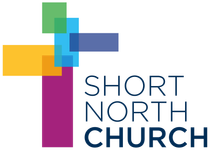 Short North Church logo with colorful cross and blue text on white background