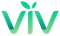 a green and blue logo for a company called viv