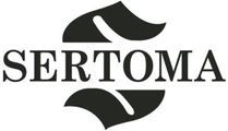A black and white logo for a company called sertoma.