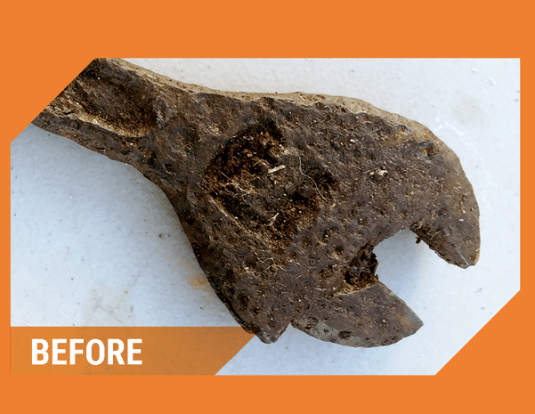 rusty wrench before
