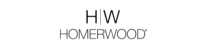 A logo for hw homerwood on a white background
