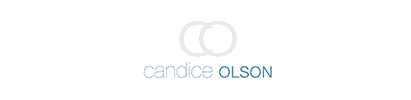 A logo for candice olson is shown on a white background