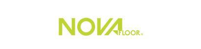 A green nova floor logo on a white background