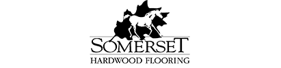 A black and white logo for somerset hardwood flooring