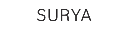 The word surya is on a white background.