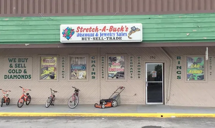 A storefront sign