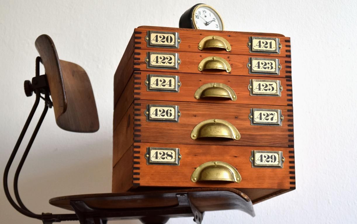 Set 5x Kiste mit Deckel Holz Antik Apotheker Vintage Kasten Alt Sortierkiste dunkel