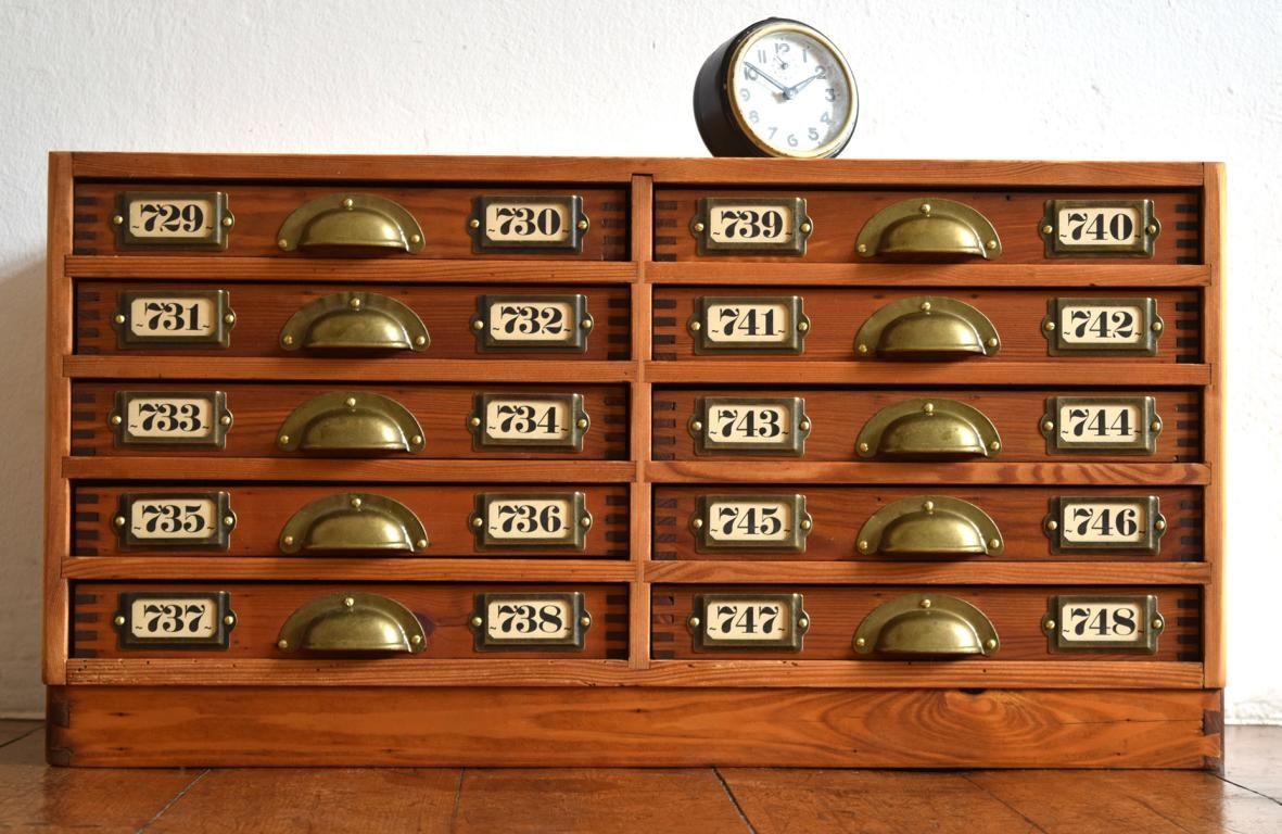 Schubladenschrank Antik Apothekerschrank Alt Vintage Schmuck Uhrmacher Loft Bauhaus