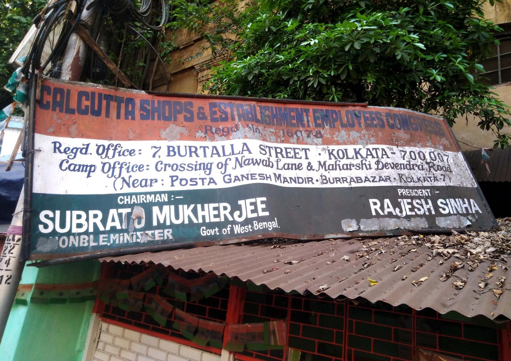 handgeschriebenes Schild in Kalkutta
