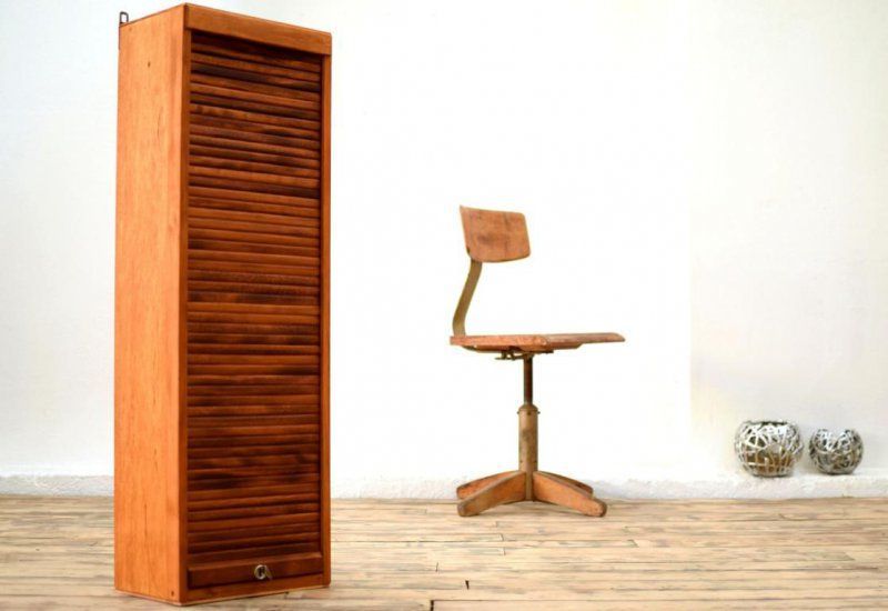 Rolladenschrank Rollladenschrank Blatt Ablage A4 Hängeschrank Alt Vintage Holz Antik