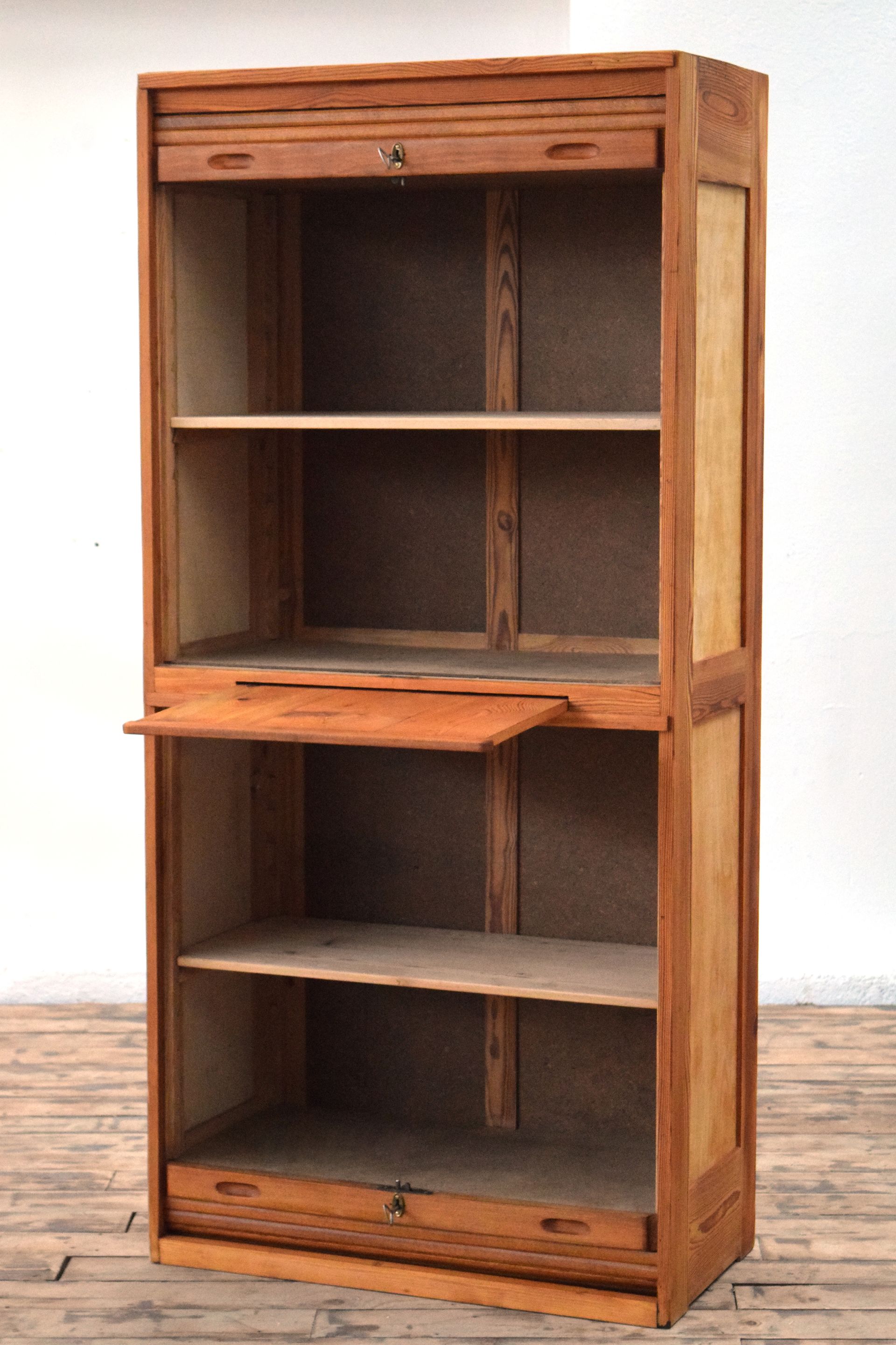 Aktenschrank Rollladenschrank antik mit vier Fächern