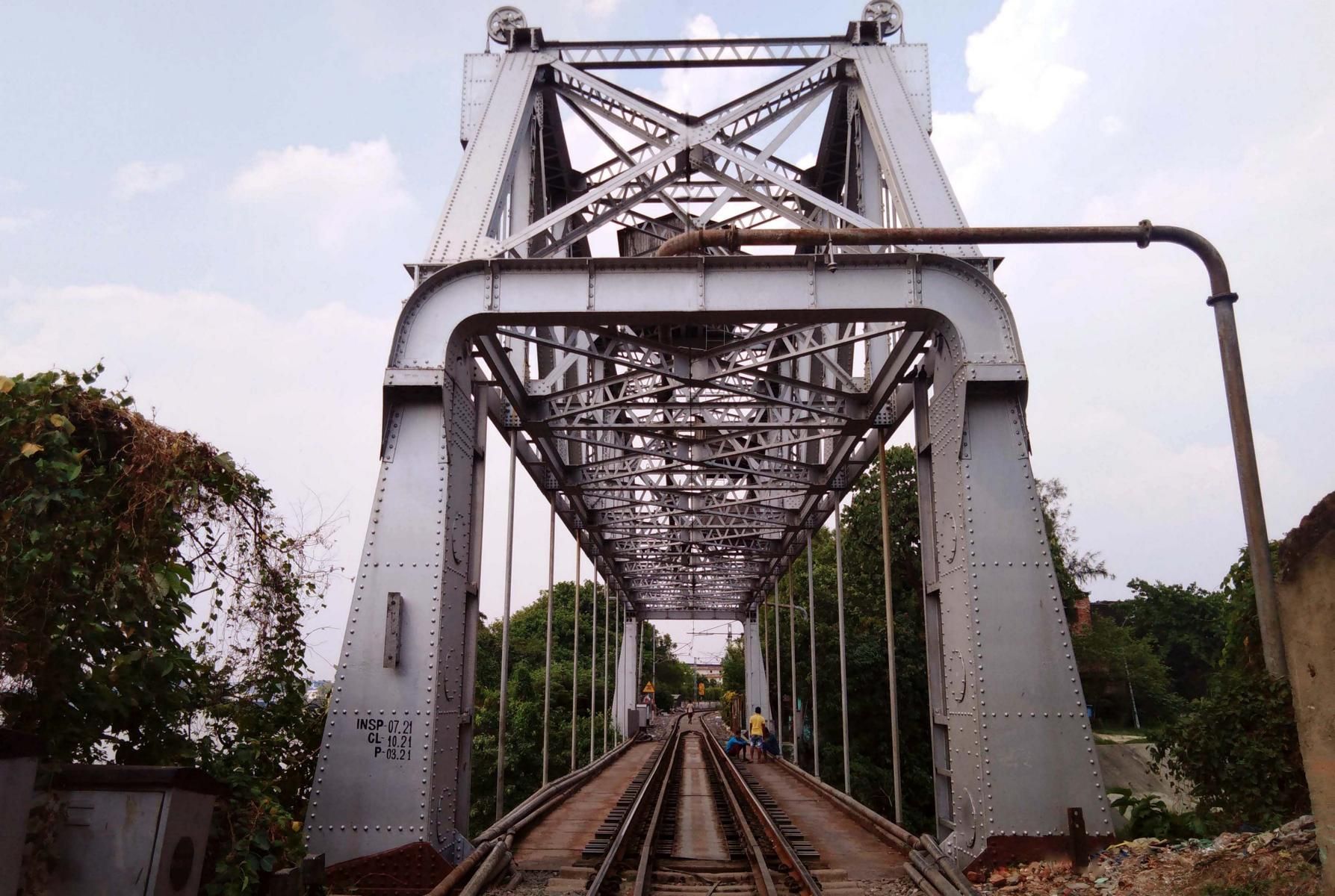 Fachwerkbrücke Bagbazar Tolly Canal Bridge in Kalkutta