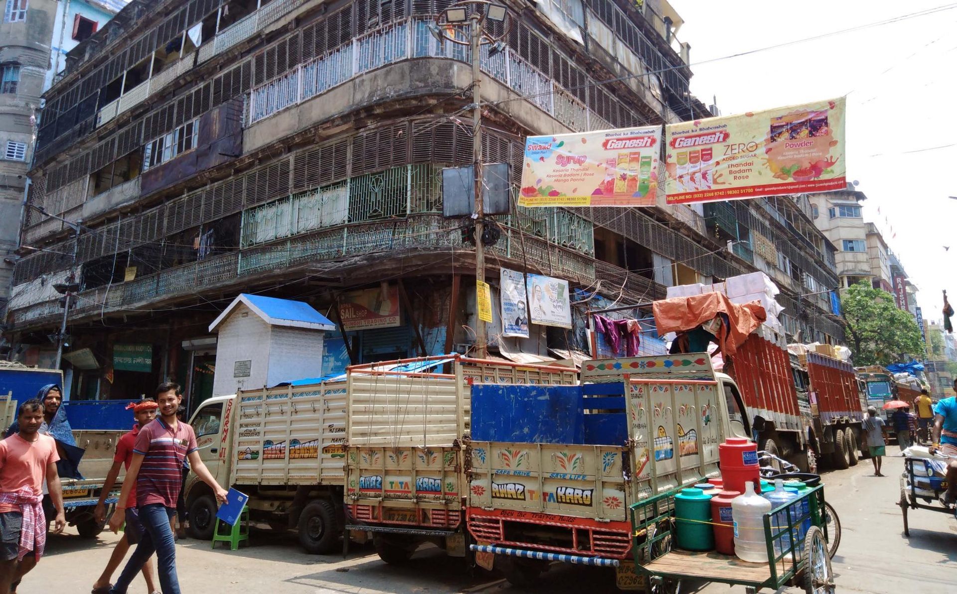 Straßenbild vom Barra Bazar in Kalkutta