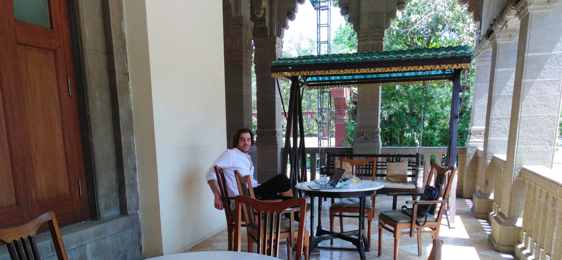Rückseite Nilambag Palace Hotel Bhavnagar Gujerat Indien