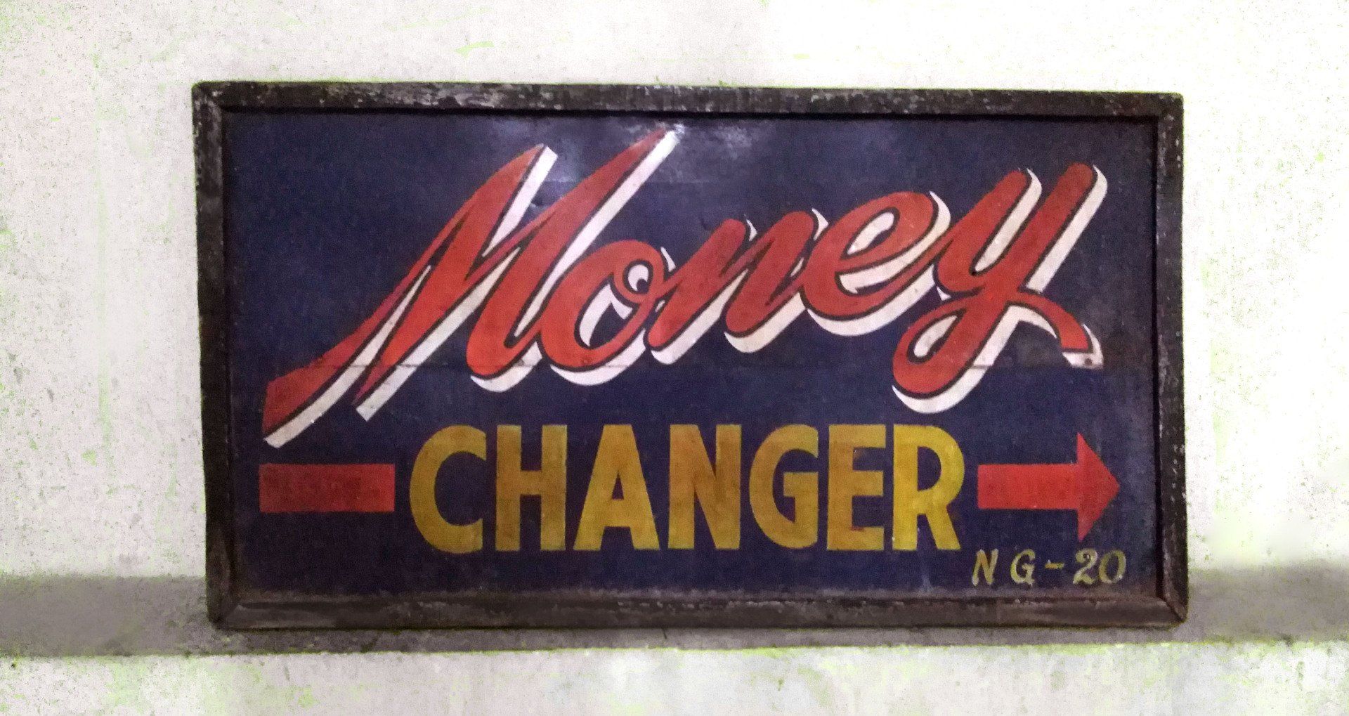 handgemaltes Schild Wechselstube Money Changer