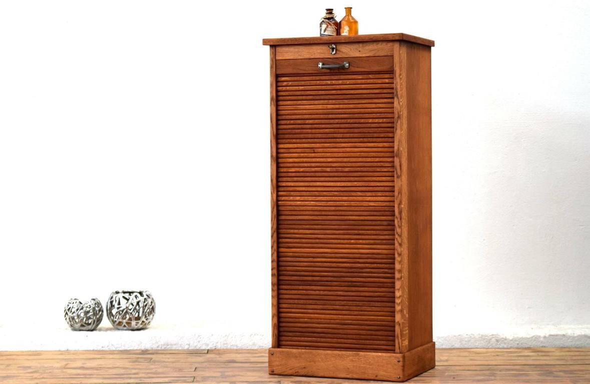 Rollladenschrank Holz Alt Aktenschrank Vintage Aktenschrank A4 Antik Eiche massiv