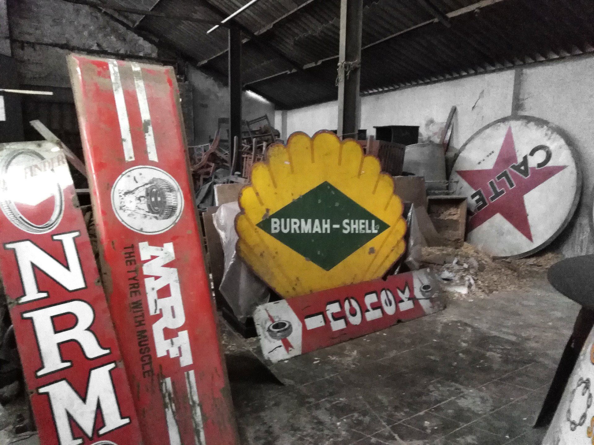 Emaille Schild Burmah- Shell groß British Burma