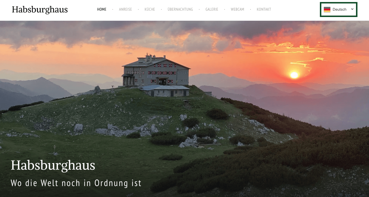 Schöne Startseite erstellt von EDELWEISS Digital
