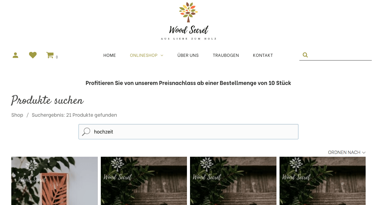Suchseite eines Webshops erstellt von EDELWEISS Digital