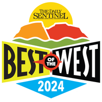 The Daily Sentinel Best of the West 2024 logo in yellow, orange, red, black and blue