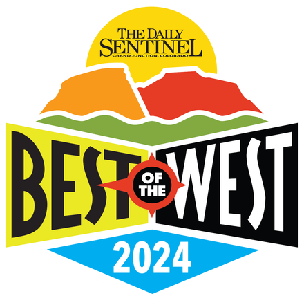 The Daily Sentinel Best of the West 2024 logo in yellow, orange, red, black and blue