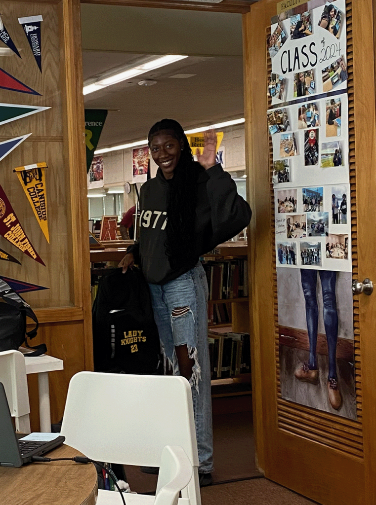 Happy Student-Athletes go back to school ay Mount Vernon high School New York and stop by the Destination: college office to say hi