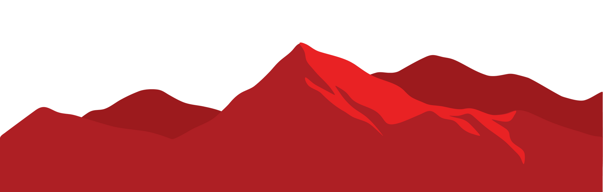 Red mountain range silhouette under a white sky - Olympian Co Packing