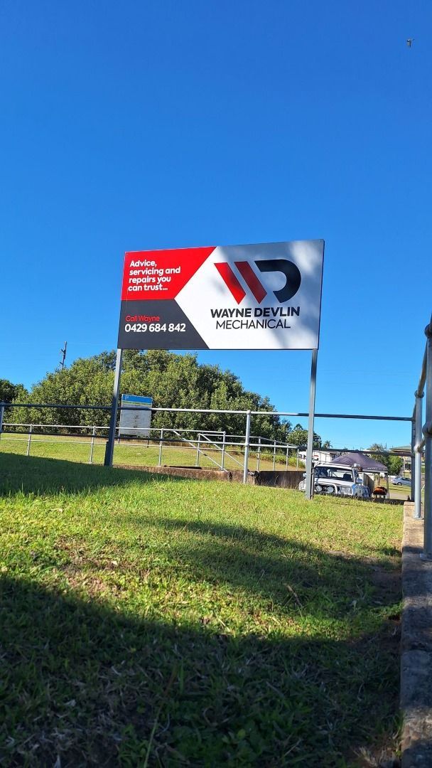 Wayne Devlin Mechanical Updated Business Sign — Wayne Devlin Mechanical In Bundaberg Central, QLD